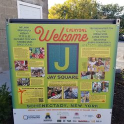 Jay Square - You can learn a lot about the planning of Jay Square and the vision of the space on the Welcome board