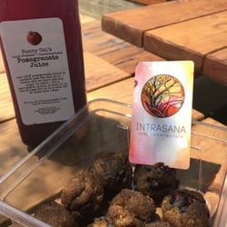 Blueberry Lemon Doughnut Holes & Sunnycal Pom Juice. Credit: Instagram