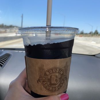 Boudin SF - $6 for 2 drinks. Nasty paper straw too. - Bakeries Near Me - Costa Mesa, California
