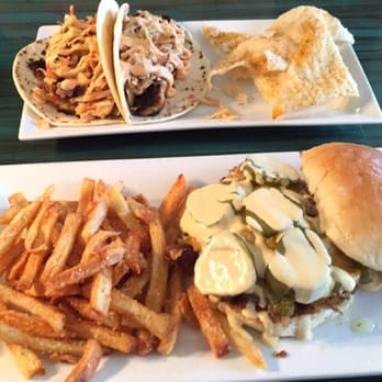 Loungin' Lizard - Blackened fish taco (top) and Cuban sandwich - Cocktail Bars Near Me - Cortez, Colorado