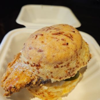 Astro Doughnuts & Fried Chicken - Fried chicken breast,  honey butter, pickles on a cheddar biscuit. - Donuts Near Me - Washington, DC, District of Columbia