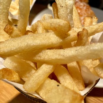 R+D Kitchen - Hand Cut French Fries with dipping sauces. The portions are 4oz, enough to share, but you may want your own. - New American Near Me - Yountville, California R+D Kitchen - Hand Cut French Fries with dipping sauces. The portions are 4oz, enough to share, but you may want your own. - New American Near Me - Yountville, California