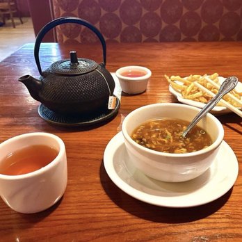 Phoenix Asian Cuisine - Hot and sour soup, fried noodles, duck sauce and tea - Asian Fusion Near Me - Greensboro, North Carolina