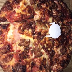 Extra well done meat lovers pizza