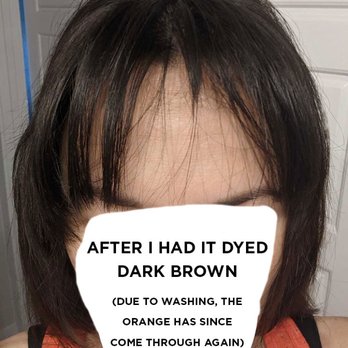 Michelle Snow - Had it dyed darker to try and hide the orange color - Hair Salons Near Me - Englewood, Colorado Michelle Snow - Had it dyed darker to try and hide the orange color - Hair Salons Near Me - Englewood, Colorado