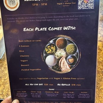 Thali - Dinner Menu - Indian Near Me - Reno, Nevada