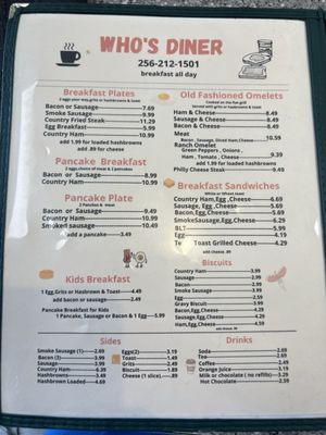 Menu photo 5 Who's Diner Alexander City, AL Menu photo 5 Who's Diner Alexander City, AL
