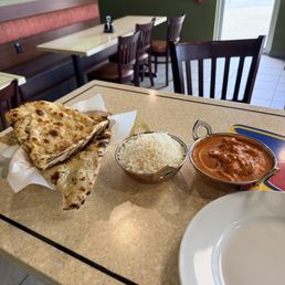 Butter Chicken Masala with Garlic Naan and Marsala Hot Tea!