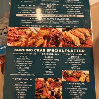 Surfing Crab - Surfing crab specials! We got the escondido special. - Seafood Near Me - Escondido, California Surfing Crab - Surfing crab specials! We got the escondido special. - Seafood Near Me - Escondido, California