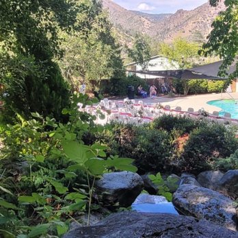 Yosemite Cedar Lodge - View of the backyard from deck - Hotels Near Me - El Portal, California