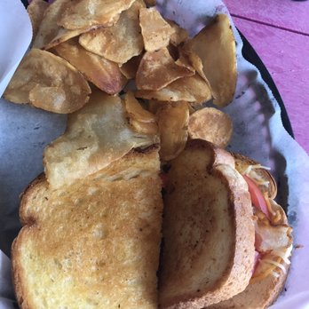 Murphy's on the Ocean - Super grilled cheese sandwich with chips. A little over cooked. - American Near Me - North Myrtle Beach, South Carolina Murphy's on the Ocean - Super grilled cheese sandwich with chips. A little over cooked. - American Near Me - North Myrtle Beach, South Carolina