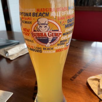 Bubba Gump Shrimp - The 22oz beer souvenir glass. Sierra Nevada Hazy Little Thing IPA. - Seafood Near Me - Monterey, California