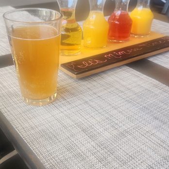 Cafe Cairano - Mimosa flight only $20 and my beer - Breakfast & Brunch Near Me - St. Augustine, Florida