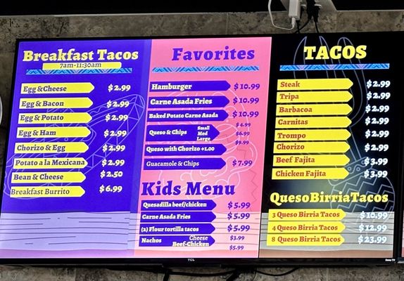 Menu photo 3 La Guera Street Tacos Arlington, TX