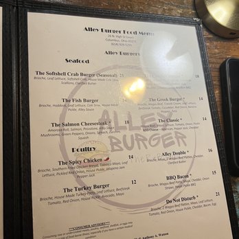 Alley Burger - Menu - Burgers Near Me - Columbus, Ohio Alley Burger - Menu - Burgers Near Me - Columbus, Ohio