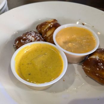 Atwater Brewery - Pretzels bites (some eaten haha) - Breweries Near Me - Detroit, Michigan