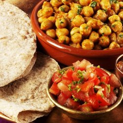 Saffron Restaurant - Channa served with Chapati