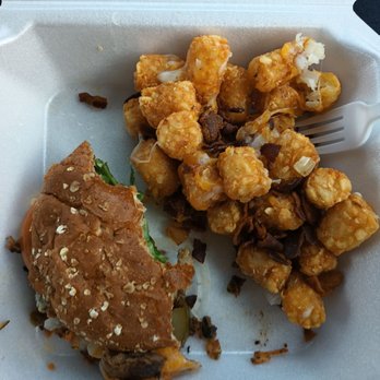 Breakfast Station - Philly cheese steak Burger loaded tater tots - Breakfast & Brunch Near Me - Ocala, Florida Breakfast Station - Philly cheese steak Burger loaded tater tots - Breakfast & Brunch Near Me - Ocala, Florida