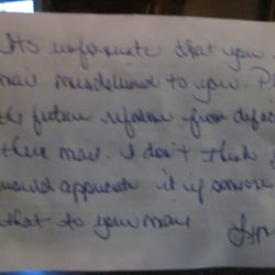 US Post Office - Left in my mailbox by "lynn" either my postmaster or mail carrier---not appropriate!!!!!!!!!!!!!!!!!!!!!!!!!!!!!!!!