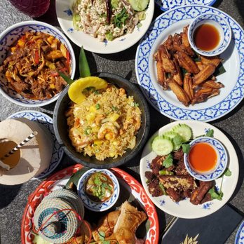 Pineapple Thai - Pork spare ribs, Pineapple Fried Rice, Crazy Pineapple Beef, Cornish hen, Chicken wings, Larb  @two.tummies - Thai Near Me - Cupertino, California
