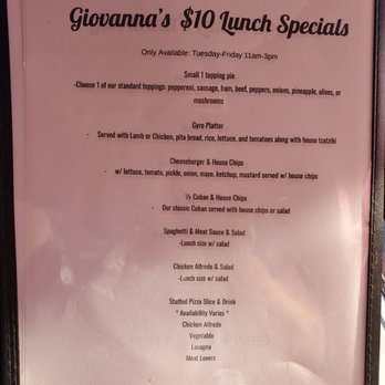 Giovannas - Menu as of 9-12-22 - Pizza Near Me - Phenix City, Alabama Giovannas - Menu as of 9-12-22 - Pizza Near Me - Phenix City, Alabama