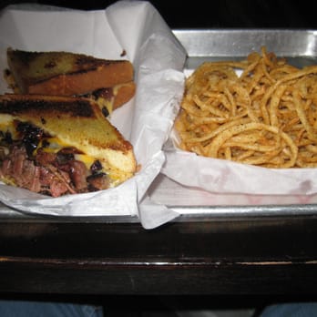 Fat Pete's BBQ - burnt ends and grilled cheese sandwich and onion strings - Barbeque Near Me - Washington, DC, District of Columbia