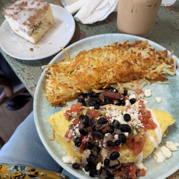 Stratford at the Harbor - Cuban omelette, iced salted caramel latte (sf), and a coffee cake - Breakfast & Brunch Near Me - Oceanside, California Stratford at the Harbor - Cuban omelette, iced salted caramel latte (sf), and a coffee cake - Breakfast & Brunch Near Me - Oceanside, California