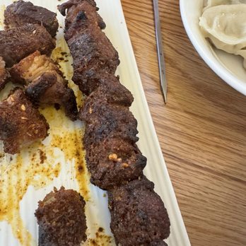 Walala Hand-Pulled Noodles - Spicy lamb skewers. Part of the beef shank combo - Noodles Near Me - Orlando, Florida