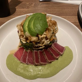 JOEY King St - Ahi appetizer sooo good. I liked how the tower had greens on it and the flavor and texture were perfect. I added extra jalapeños ...yum - Wine Bars Near Me - Toronto, Ontario