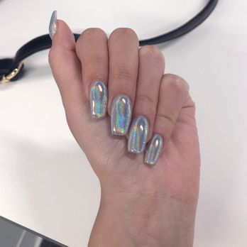 Lush Nail Studio - Holographic Silver Nails - Waxing Near Me - Tustin, California