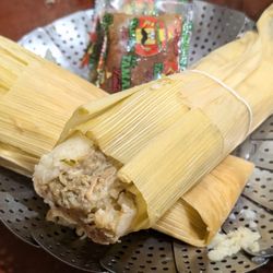The Tamale Fiesta - Bought them frozen at the farmers market and steamed at home
