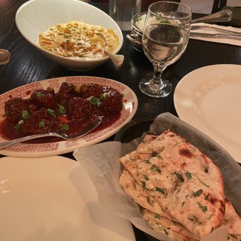 Royal Palace - Navrattan Korma, Veg Manchurian, and Garlic Naan Bread - Indian Near Me - White Plains, New York