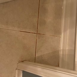 Dirty grout-after tile cleaning service is done Dirty grout-after tile cleaning service is done