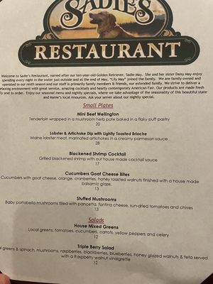 Menu photo 1 Sadie's Boathouse Belgrade Lakes, ME