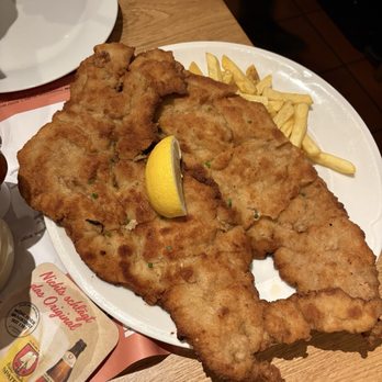 Andy's Krablergarten - Such a huge platter of schnitzel yet so delicious - German Near Me - Munich, BY