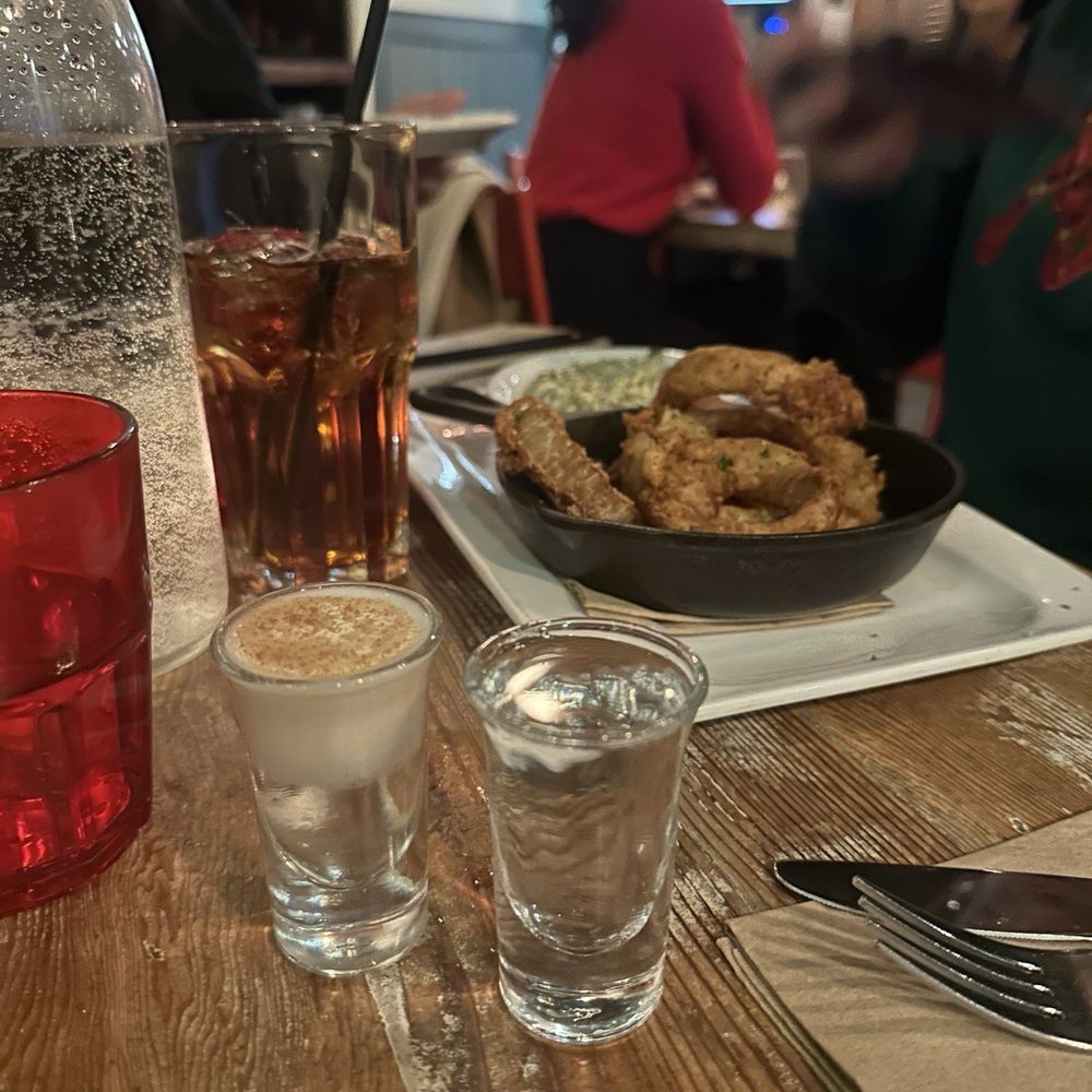 MeeT - Shots: China study (left) Hidden Dragon (right) Onion rings (back) - Burgers Near Me - Vancouver, British Columbia MeeT - Shots: China study (left) Hidden Dragon (right) Onion rings (back) - Burgers Near Me - Vancouver, British Columbia