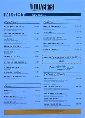 Menu photo 6 Oliver’s - Shoreview Shoreview, MN