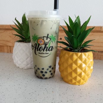 Aloha Waffle Bar - Matcha Boba with Tapioca - Coffee & Tea Near Me - Jacksonville, Florida Aloha Waffle Bar - Matcha Boba with Tapioca - Coffee & Tea Near Me - Jacksonville, Florida
