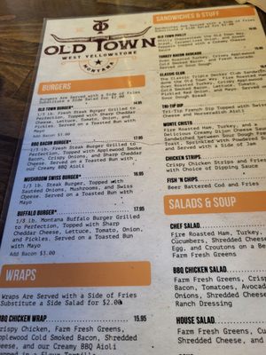 Menu photo 4 Old Town Cafe West Yellowstone, MT Menu photo 4 Old Town Cafe West Yellowstone, MT