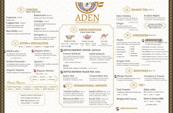 Menu photo 7 Aden Coffee House Tempe, AZ