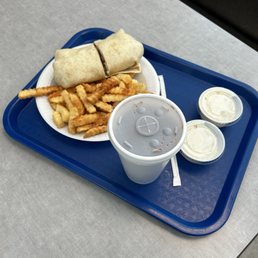 The Kelly's as a wrap with xtra ranch.