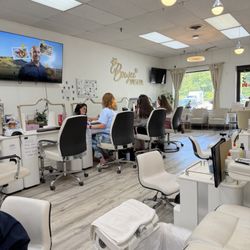 Boujee Nails & Spa - View from pedi chair of entrance and mani stations