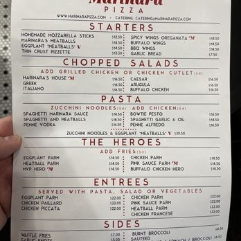Marinara Pizza - Menu front - Pizza Near Me - New York, New York