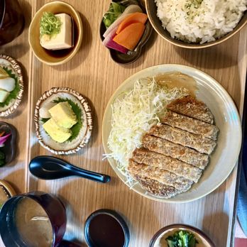 Minoru - Tonkatsu Set (deep fried breaded pork with multiple sides and miso clam soup) - Japanese Near Me - Montclair, New Jersey