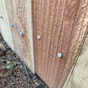 Fence Bldr - Nails that were originally misaligned and sticking out. - Fences & Gates Near Me