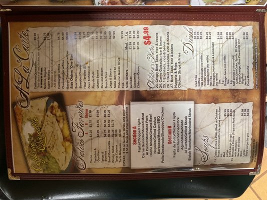 Menu photo 3 The Ranchito 5 Waco Waco, TX