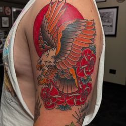 Syndicate Tattoo - Traditional eagle done by Jason