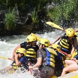 Such a fun day! Us up front with my 7&9 year old kids.
