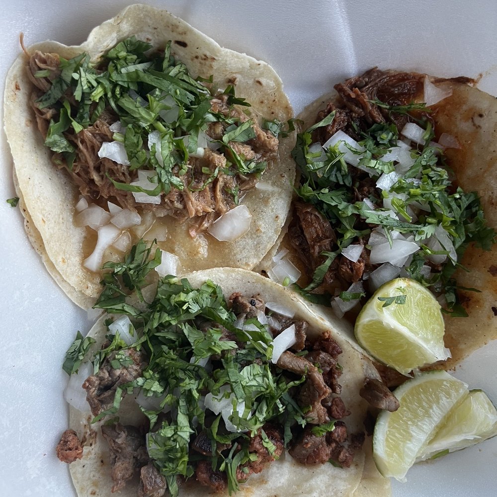 Taco Mexico Kwik Stop - Carnitas (top left), barbacoa (top right), mixto chorizo and steak $2 each on taco tuesday - Mexican Near Me - Miami, Florida Taco Mexico Kwik Stop - Carnitas (top left), barbacoa (top right), mixto chorizo and steak $2 each on taco tuesday - Mexican Near Me - Miami, Florida