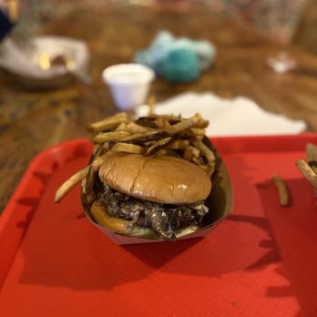 Maggies Kitchen - Swiss, mushroom, onion burger.  You need to try one of these! - Burgers Near Me - Ouray, Colorado